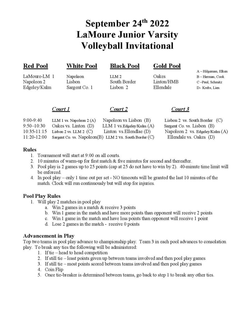 JV volleyball tournament
